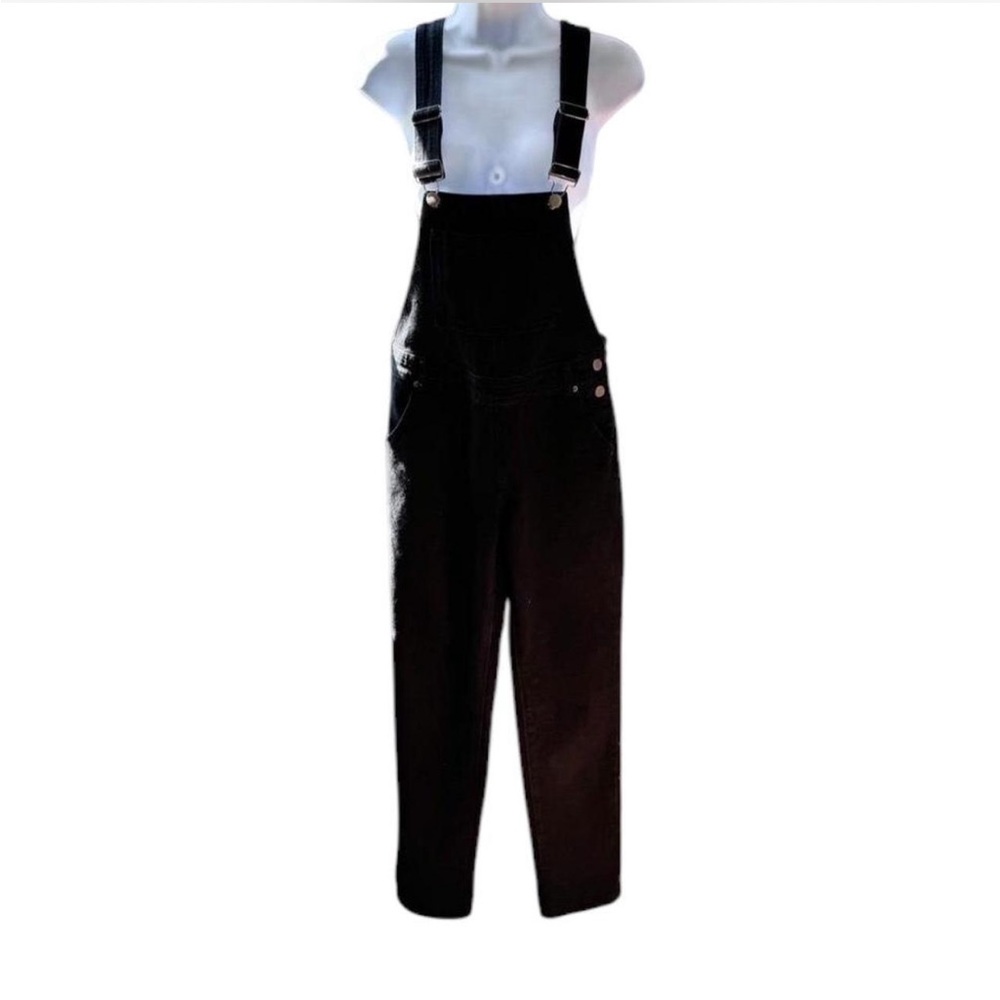 Boohoo Blue Boyfriend Black Denim Overalls